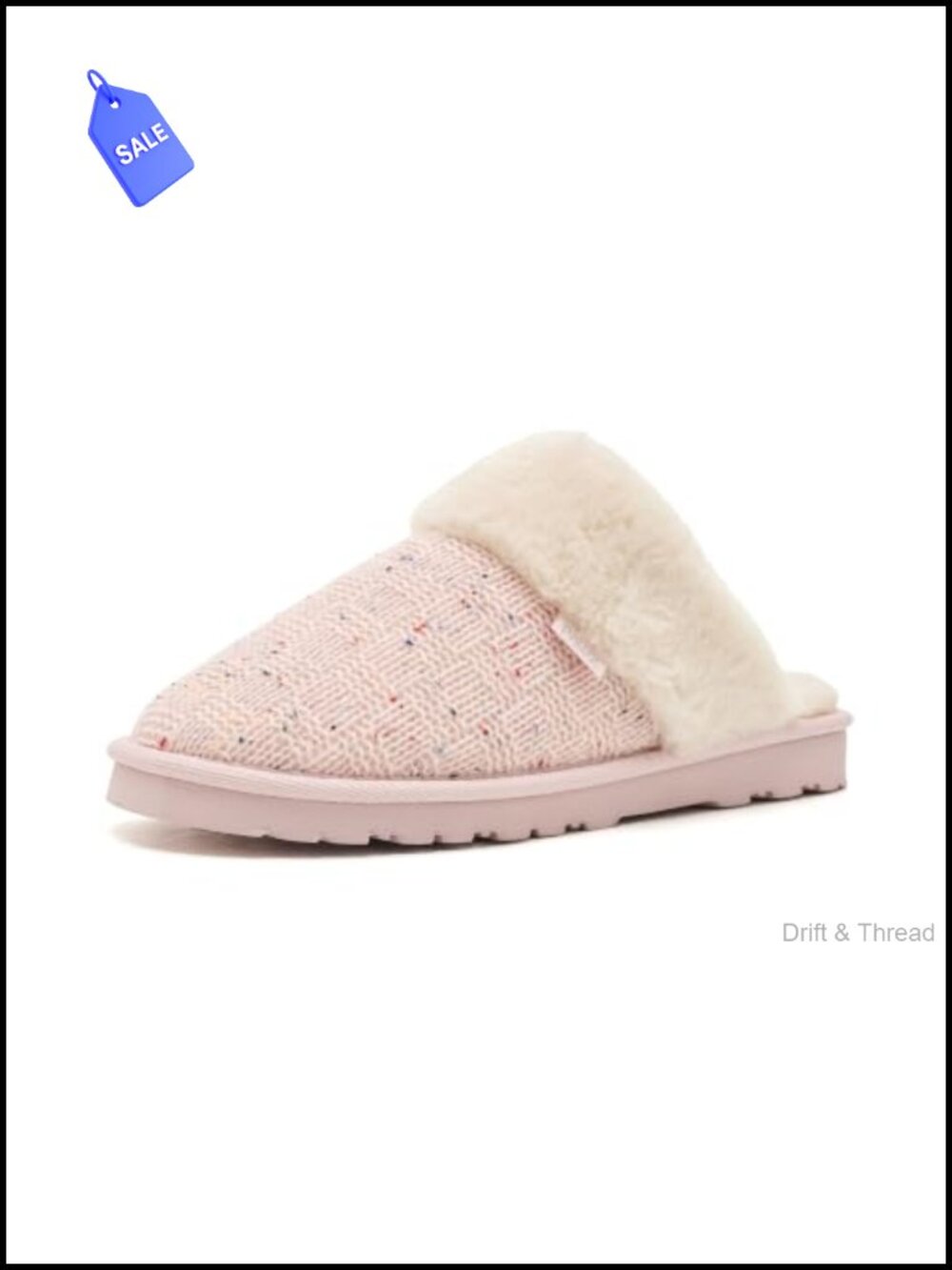 Women's Cable Knit Scuff Slippers Faux Suede Faux Fur Lined Slip-On